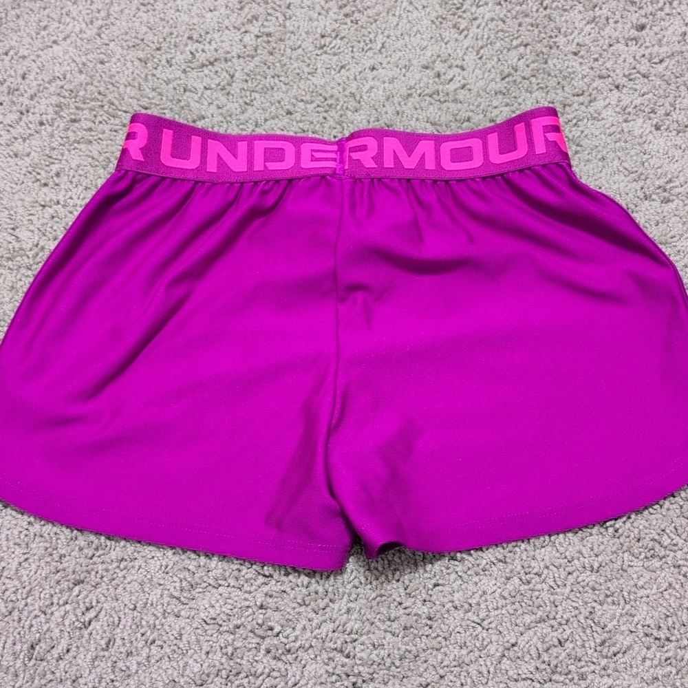 Under‎ Armour Girls Purple Running Workout Exercise Shorts Size Medium New - Picture 6 of 6